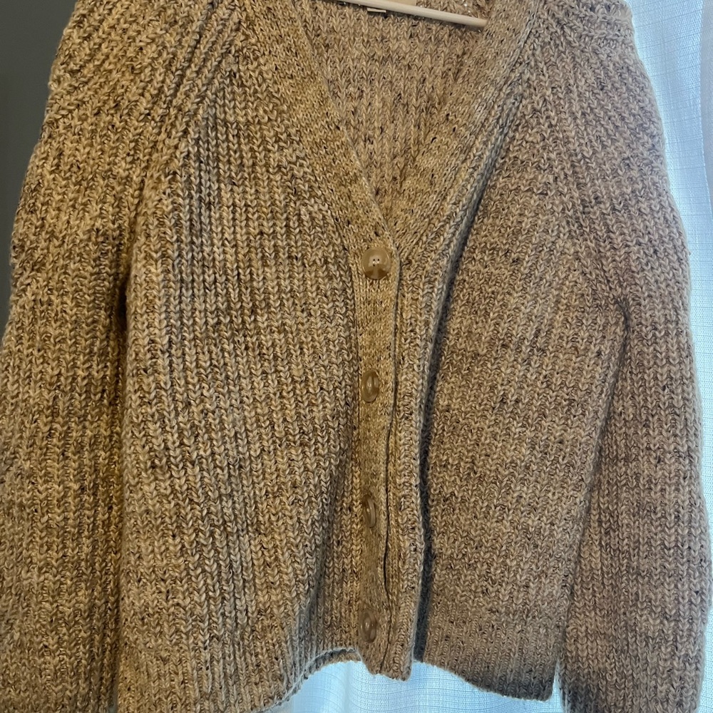 LOFT Heathered Brown Cardigan NWOT